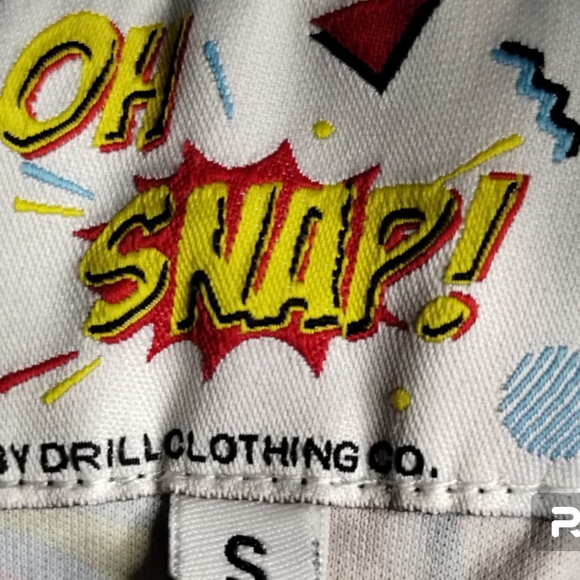 -211 OH SNAP! DRILL CLOTHiNG CO. BLUE COMIC BOOK PULL OVER, T-SHIRT Small - Picture 6 of 6